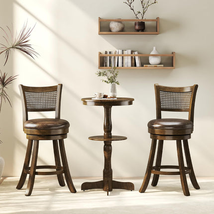 Dreamade 25" Swivel Bar Stools Set of 2/4 with Footrest & Rubber Wood Frame
