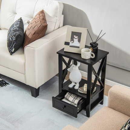 Dreamade Modern X-Design Nightstand Set