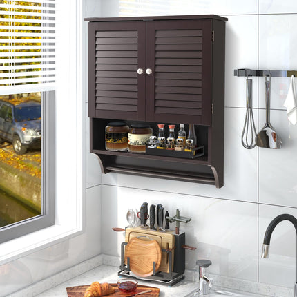 Dreamade Bathroom Cabinet Wall Mounted - Hanging Medicine Cabinet with 2 Louvered Doors