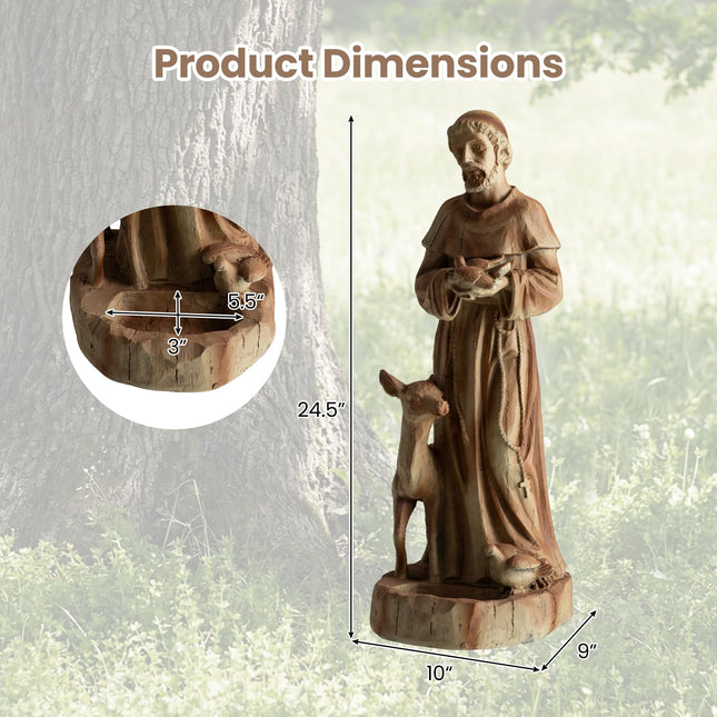 Dreamade 24.5'' St. Francis Garden Statue with Bird Feeder
