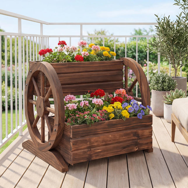 Dreamade Garden Planter with Drainage Holes & Wheels for Flowers Herbs Vegetables