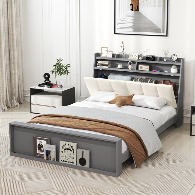 Dreamade Full Size Bed Frame with Storage