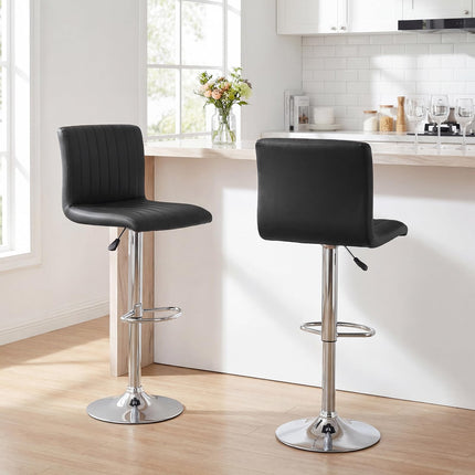 Dreamade Modern Faux Leather Counter Height Barstools Set of 2/4 with Back and Footrest