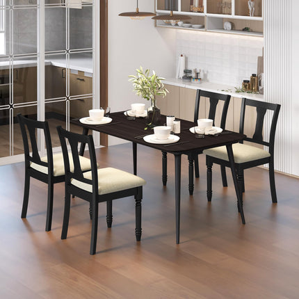Dreamade Wood Dining Chairs Set Farmhouse Dining Room Chair with Cushion Seat, Armless Wooden Dining Side Chairs