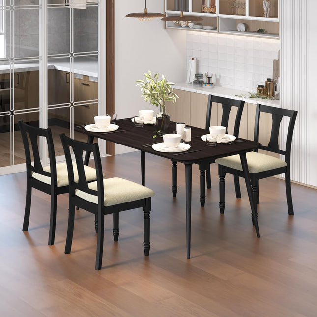 Dreamade Wood Dining Chairs Set Farmhouse Dining Room Chair with Cushion Seat, Armless Wooden Dining Side Chairs
