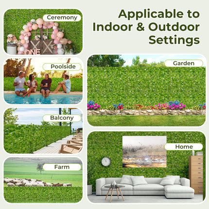 Dreamade Artificial Ivy Privacy Fence 2 Pack - 120" x 40" Artificial Hedges Fence