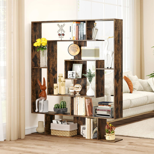 Dreamade 7-Tier Geometric Bookshelf