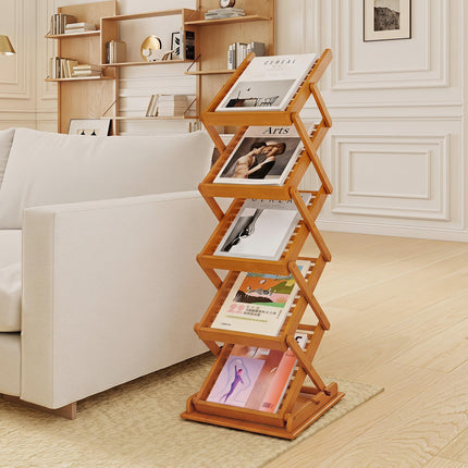 Dreamade Foldable Bamboo Magazine Rack with 2 Adjustable Positions
