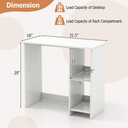 Dreamade White Small Desk for Bedroom