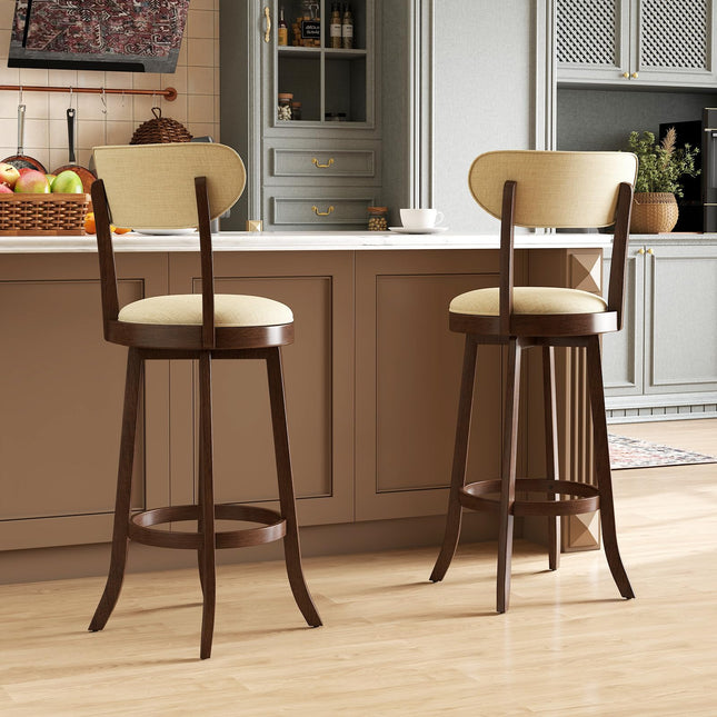Dreamade 30.5" Swivel Bar Stools Set for Kitchen Island Dining Room Pub