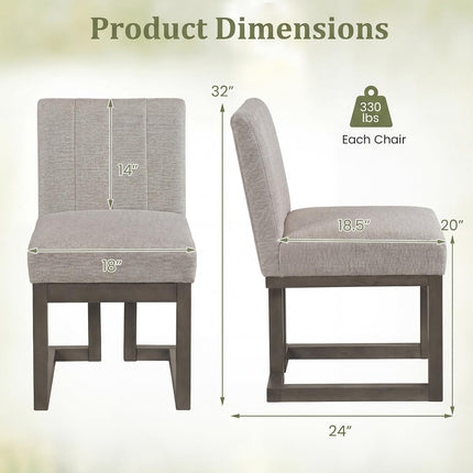 Dreamade Farmhouse Fabric Upholstered Kitchen Chairs with 5.5" Thickened Padded Seat