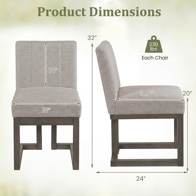 Dreamade Farmhouse Fabric Upholstered Kitchen Chairs with 5.5" Thickened Padded Seat