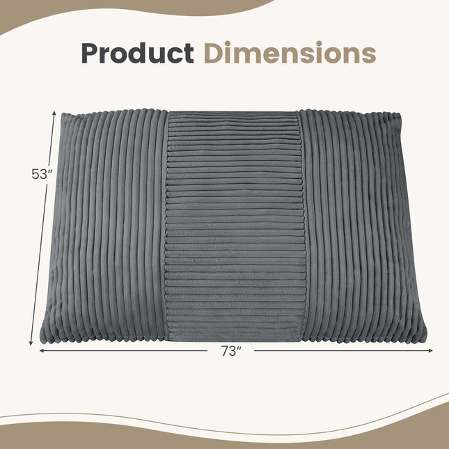 Dreamade 3-in-1 Bean Bag Chair with Soft Crushed Sponge & Comfy Corduroy Fabric