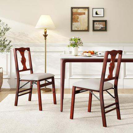 Dreamade Folding Dining Chairs Set of 2/4 Upholstered Dining Chairs with Comfy Padded Seats