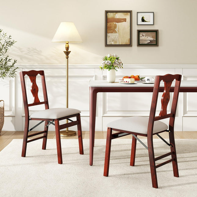 Dreamade Folding Dining Chairs Set of 2/4 Upholstered Dining Chairs with Comfy Padded Seats
