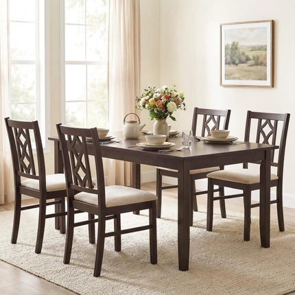 Dreamade Dining Chairs Set of 2/4 Rubber Wood Dining Room Chairs