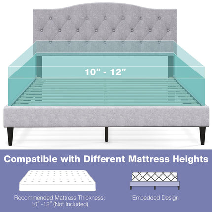 Dreamade Queen Size Upholstered Platform Bed