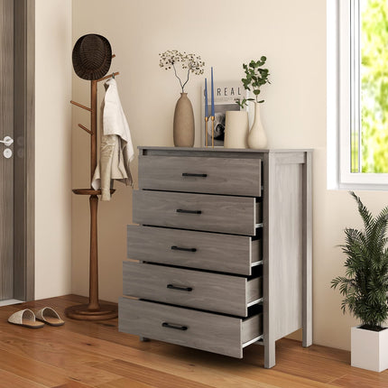 Dreamade 5-Drawer Chest Dresser for Bedroom - 41.5" Multipurpose Storage Clothes Organizer