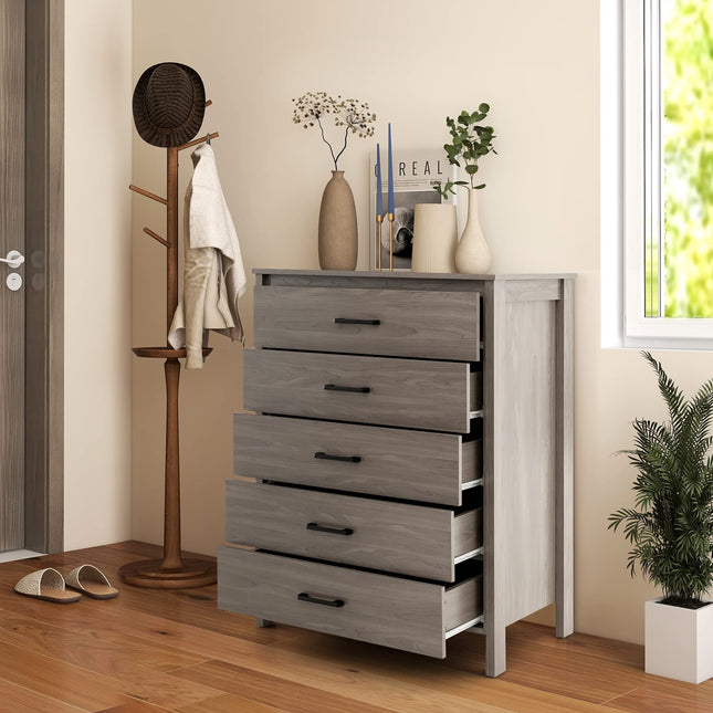Dreamade 5-Drawer Chest Dresser for Bedroom - 41.5" Multipurpose Storage Clothes Organizer