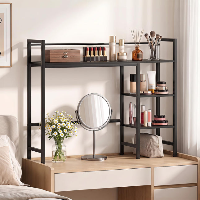 Dreamade 4-Tier Desktop Bookshelf | 38.5" Dorm Desk Hutch for 27" Monitor