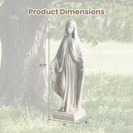 Dreamade Virgin Mary Garden Statue 31.5"| Blessed Mother Outdoor Religious Statue
