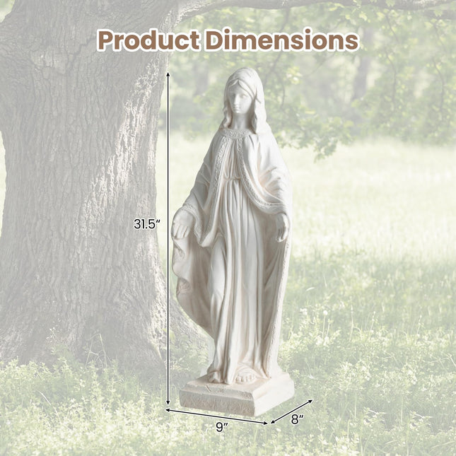 Dreamade Virgin Mary Garden Statue 31.5"| Blessed Mother Outdoor Religious Statue