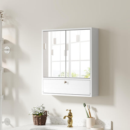 Dreamade Bathroom Wall Mount Cabinet with Mirrored Doors