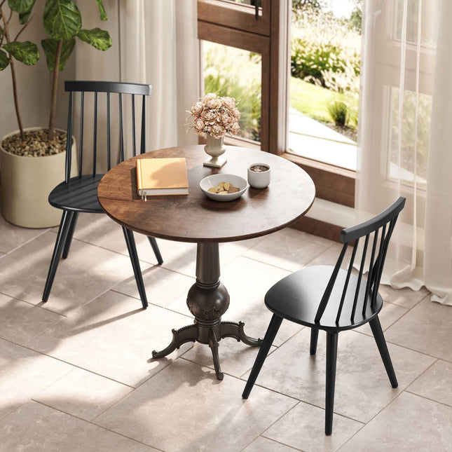 Dreamade Windsor Dining Chairs Set of 2/4 Farmhouse Wooden Black Kitchen Chairs
