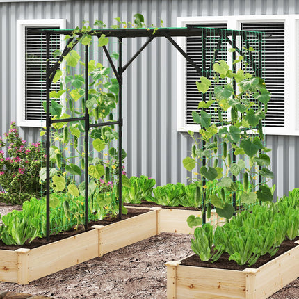 Dreamade Outdoor Grape Vine Trellis for Climbing Plants 79" x 59" x 78" Large Garden Arch