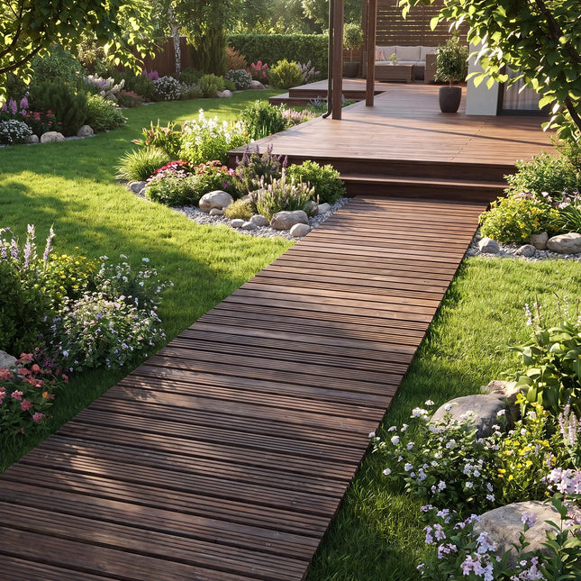Dreamade 12 FT Wooden Garden Pathway (1/2)
