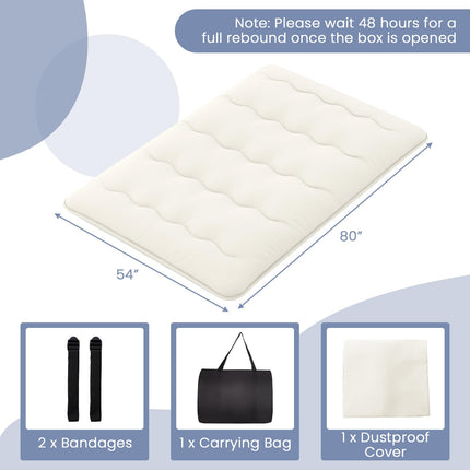 Dreamade Japanese Floor Mattress Futon Mattress, Roll Up Mattress Tatami Mat with Washable Cover and Carry Bag