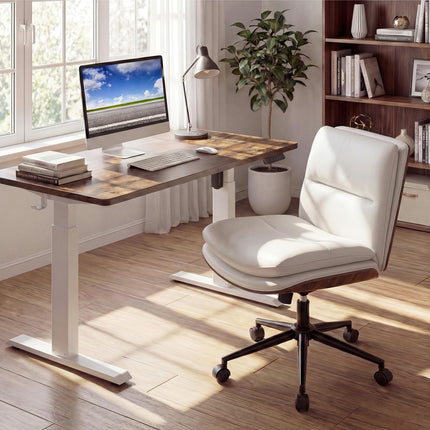 Dreamade Armless Office Chair with Wheels for Home Office & Bedroom