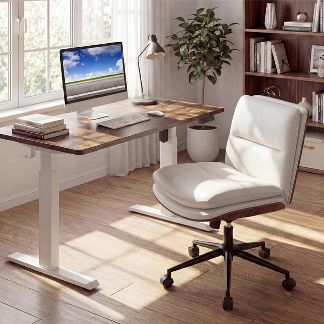 Dreamade Armless Office Chair with Wheels for Home Office & Bedroom
