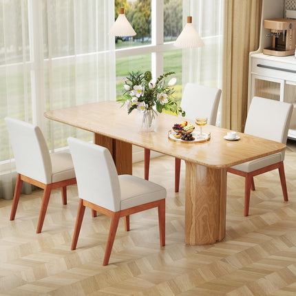Dreamade Upholstered Dining Chairs Set of 2 or 4 Kitchen Armless Side Chair w/Rubber Wood Legs