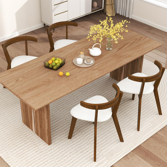 Dreamade Wooden Dining Chairs, Farmhouse Hanging Kitchen Chairs w/Rubber Wood Frame