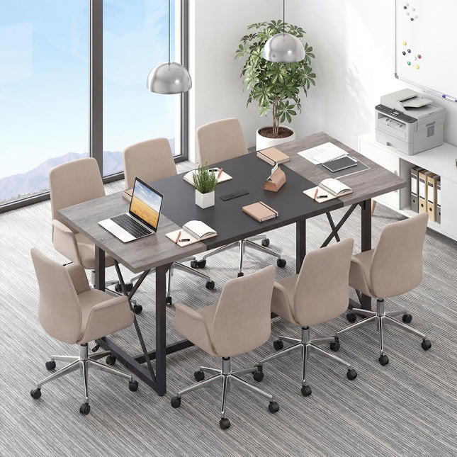 Dreamade 6FT Large Rectangle Conference Table with Power Outlets (1/2)