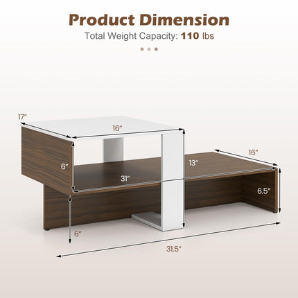Dreamade 31.5" Small Coffee Table with Storage