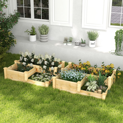 Dreamade Raised Garden Bed, Wood Planter Box for Vegetables Flowers Fruit Herb, Easy Assembly (42.5" Lx34.5 Wx14.5 H)