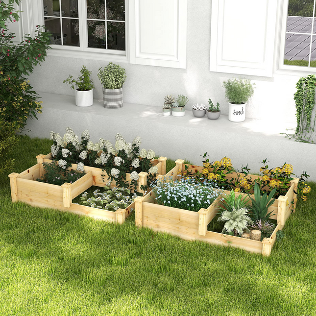 Dreamade Raised Garden Bed, Wood Planter Box for Vegetables Flowers Fruit Herb, Easy Assembly (42.5" Lx34.5 Wx14.5 H)