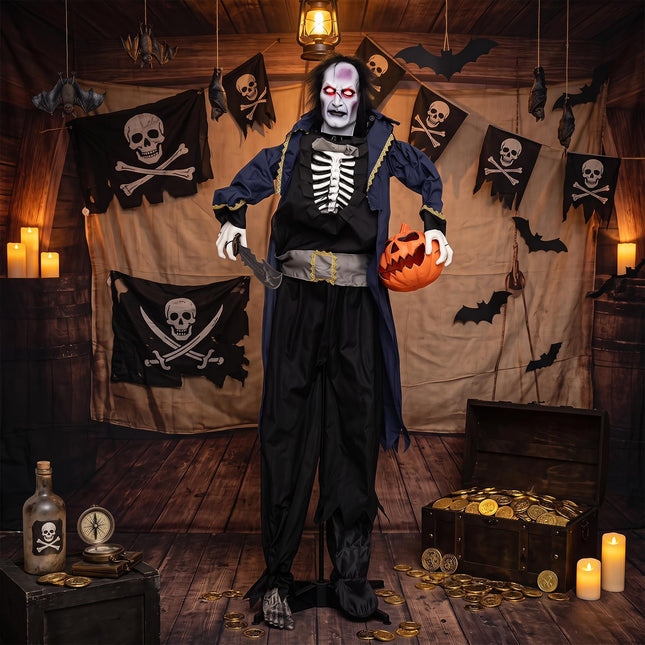 DREAMADE 6 FT Halloween Standing Pop-Up Headless Pirate Animatronic