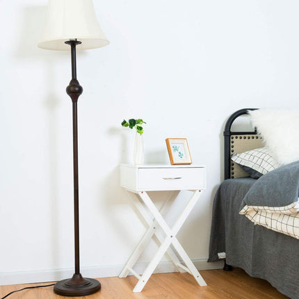 Dreamade Nightstand with Drawer X-Shaped Design Sofa Side Table