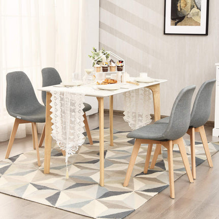 Dreamade Set of 2 or 4 Modern Fabric Dining Chairs, Upholstered Accent Chair, Grey