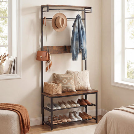 Dreamade 4 in 1 Hall Tree with Bench and Shoe Storage