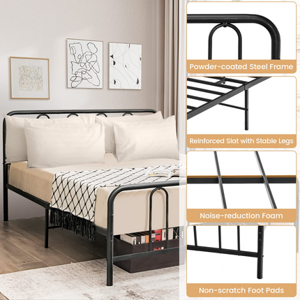 Dreamade Full Size Metal Bed Frame, Modern Bed Frame