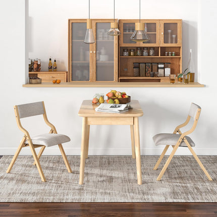 Folding Dining Chair Set of 2, No Assembly Folding Chairs w/Linen Padded Seats - Dreamade