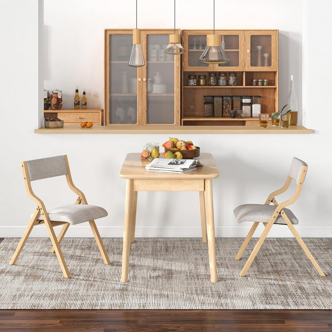 Folding Dining Chair Set of 2, No Assembly Folding Chairs w/Linen Padded Seats - Dreamade