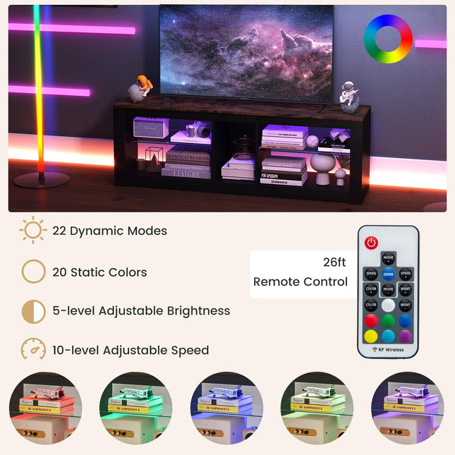 Dreamade 55" LED Light TV Stand - Media Console for TVs up to 65 inches
