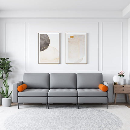 Dreamade 97" Sectional Sofa Couch, 3-Seater Modular Sleeper with USB Ports