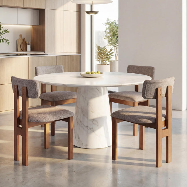Dreamade Upholstered Kitchen Chairs with Curved Backrest