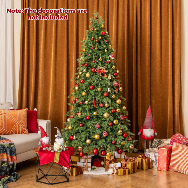 Dreamade 7.5ft Artificial Christmas Tree, Unlit Green Hinged Xmas Full Tree with 1019 Lush Branch Tips